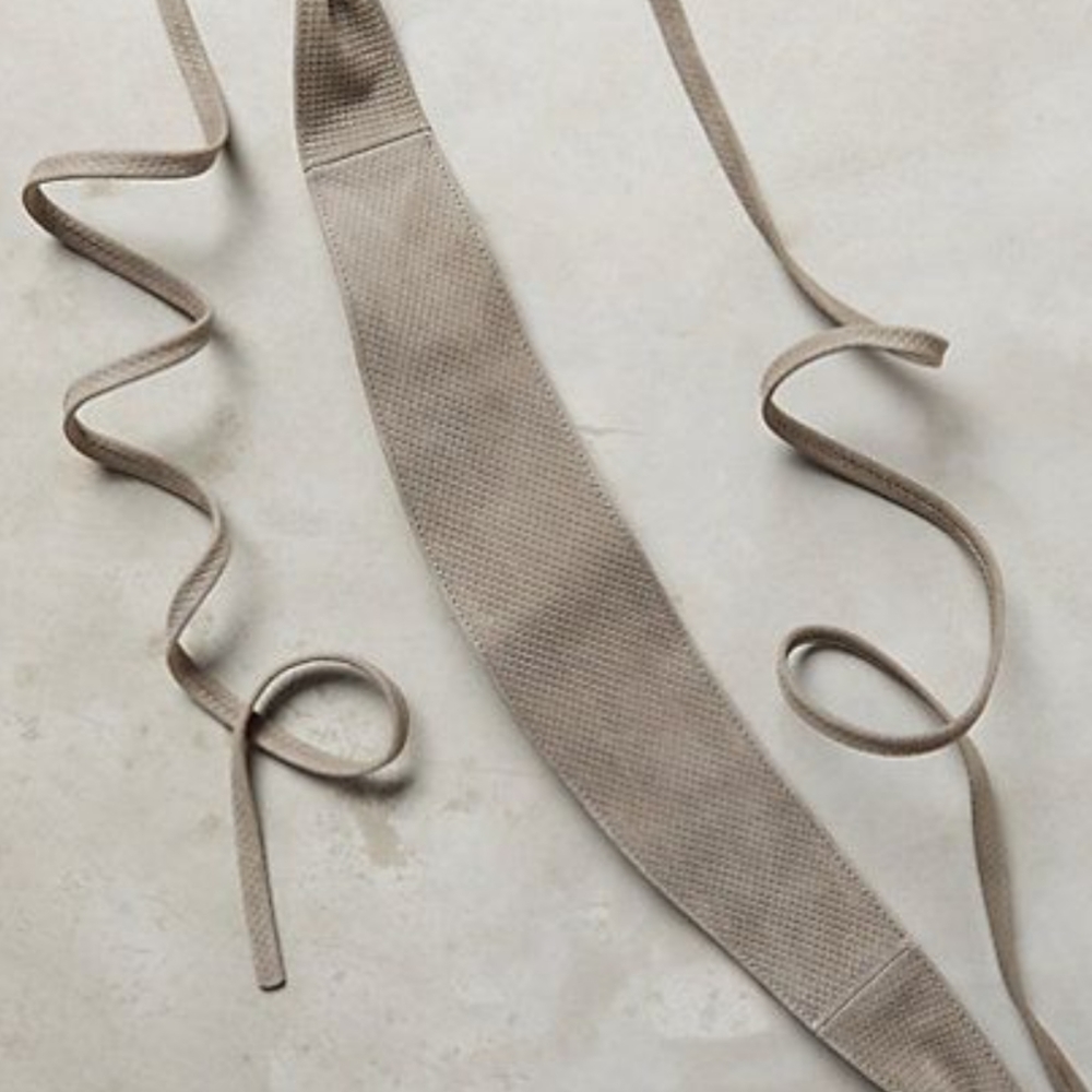 Wide Tie-Front Waist Belt in Taupe